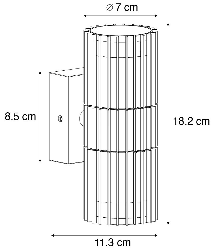 Design kültéri fali lámpa fekete 2-lámpás IP44 - Boris