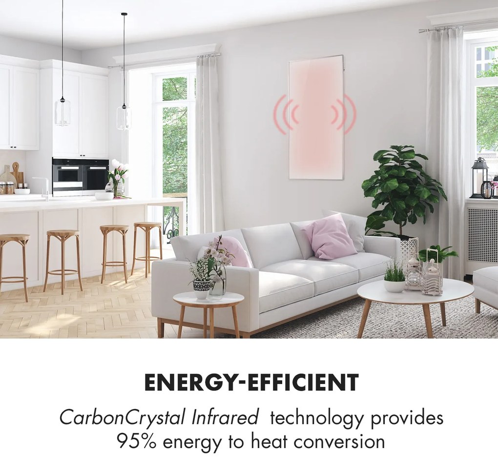 Klarstein Wonderwall 72, infravörös hősugárzó, 60 x 120 cm, 720 W, heti időzítő, IP24