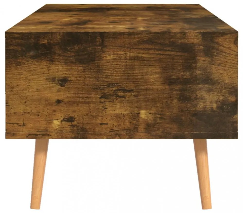 füstös tölgy színű szerelt fa dohányzóasztal 100 x 49,5 x 43 cm