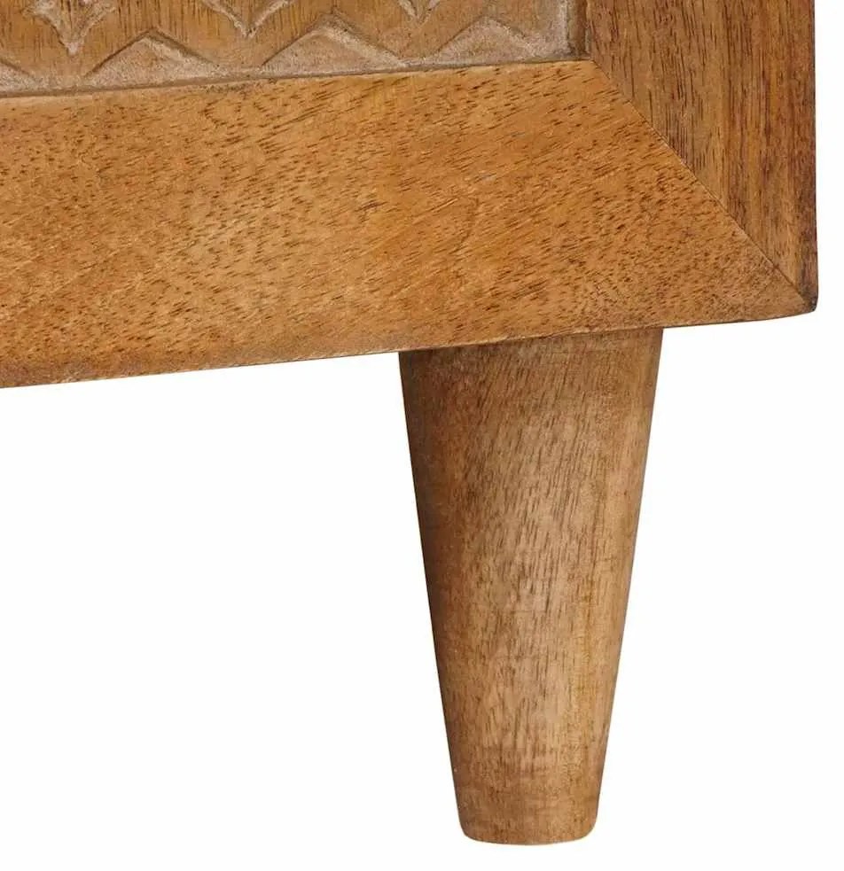 TV szekrény fiókkal Világosbarna 105 x 33 x 46 cm tömör mangófa