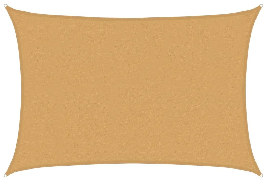homokszínű négyszögletű HDPE napvitorla 160 g/m² 2,5x3,5 m