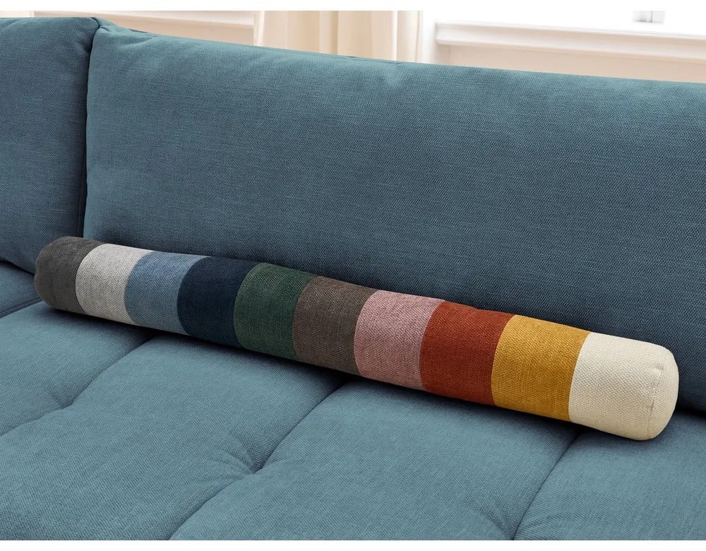 Kék kinyitható-tárolóhelyes sarokkanapé (bal oldali-L alakú) Fuji – Bobochic Paris