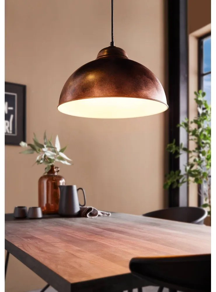 Bronzszínű függőlámpa fém búrával ø 37 cm TRURO 2 – EGLO