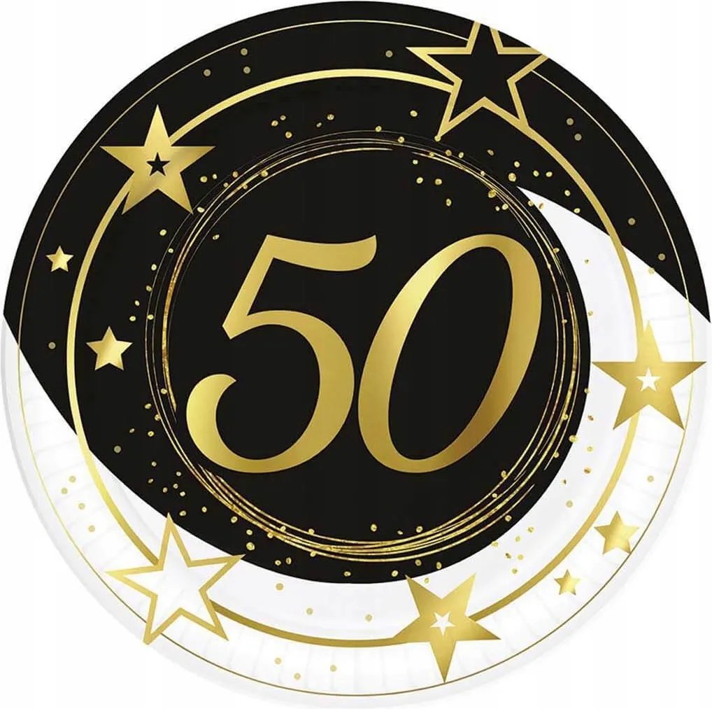 Tányérok ötvenedik születésnapra 23cm 6db