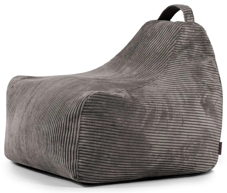 Sötétszürke kordbársony gyerek babzsákfotel Game Amuse – SLOWDOWN