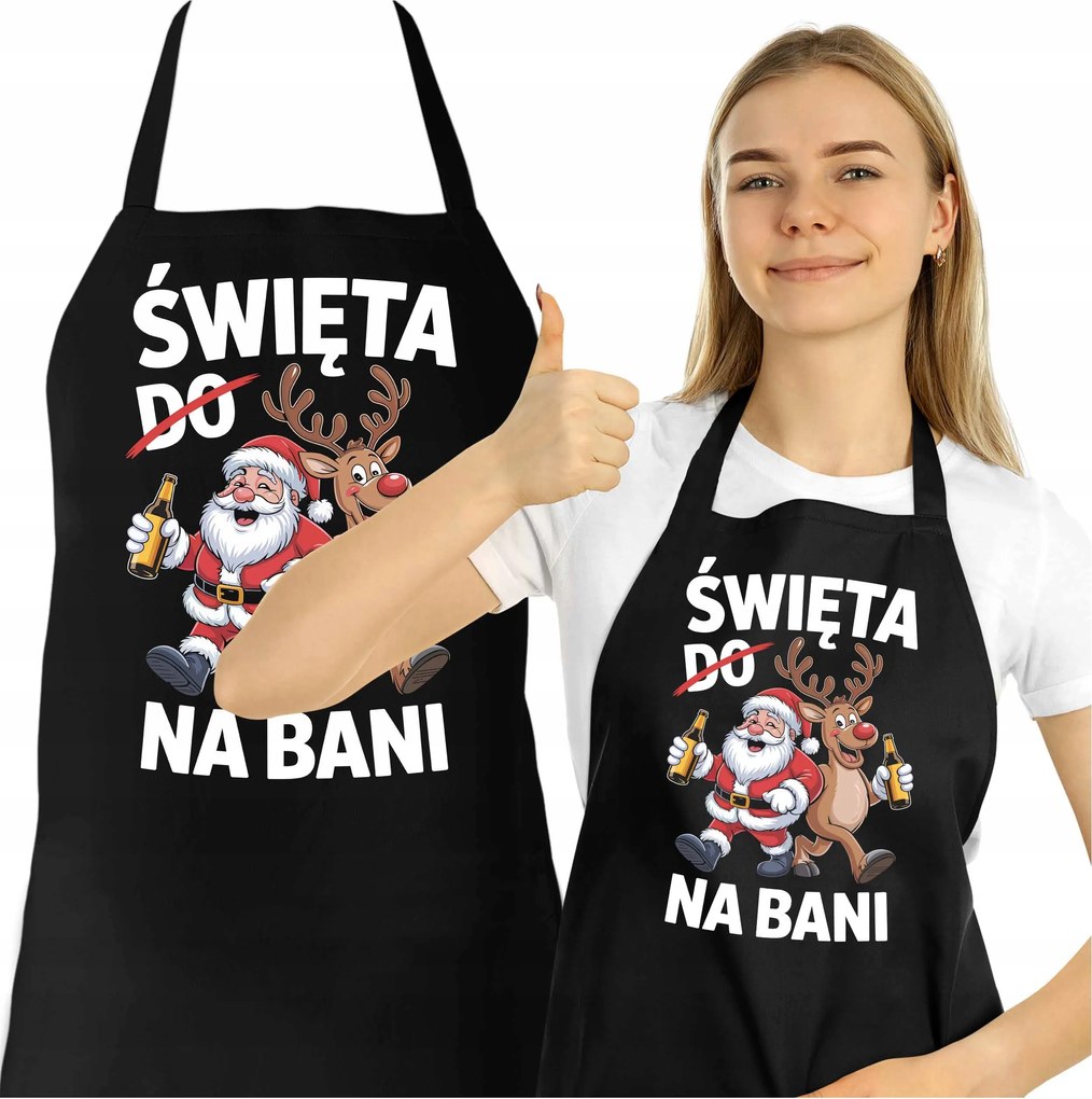 Konyhai kötény Karácsonyi Ajándék Vicces karácsony Bani Sör
