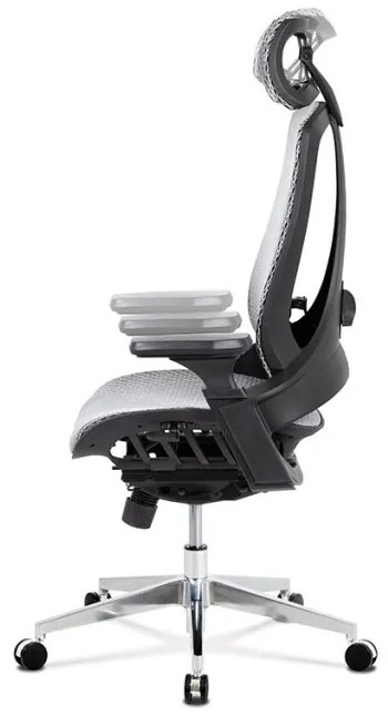 Kancelářská židle, šedá MESH síťovina, lankový mech., kovový kříž