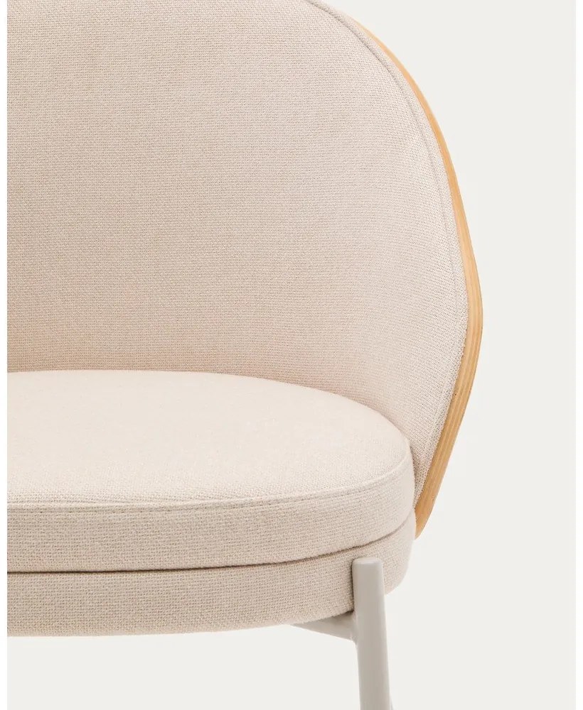 Krémszínű-natúr színű étkezőszék Eamy – Kave Home