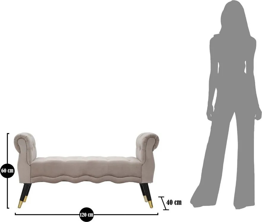 Szürkésbarna bársony pad Paris – Mauro Ferretti