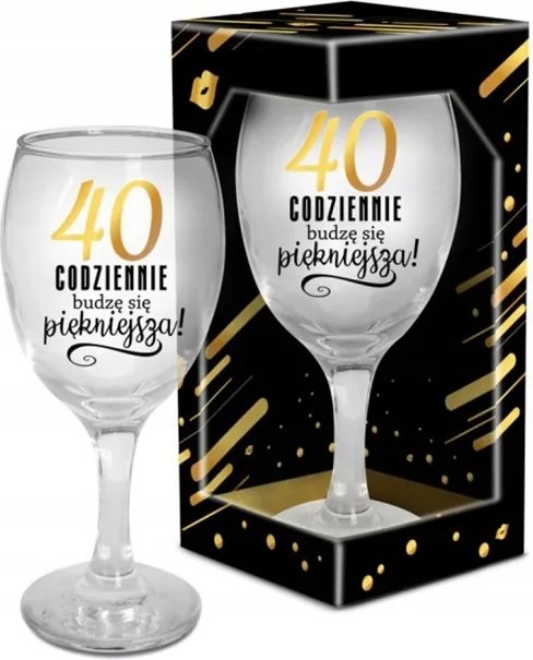 220 ml-es borospohár 40. születésnapra