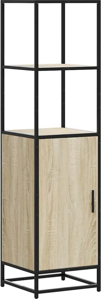 vidaXL Highboard sonoma tölgy 35,5x35x139 cm gépelt fa és fém