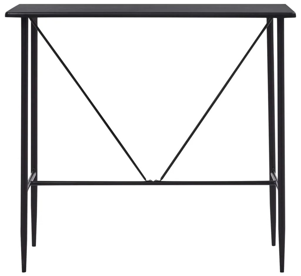 Fekete MDF bárasztal 120 x 60 x 110 cm
