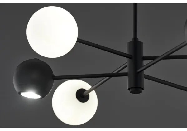 Jupiter 1997 - Csillár rúdon MOKA 3xGU10/10W/230V + 3xG9/10W/230V fekete/fehér