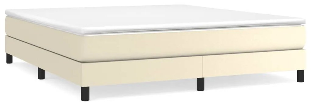 krémszínű műbőr rugós ágykeret 180x200 cm