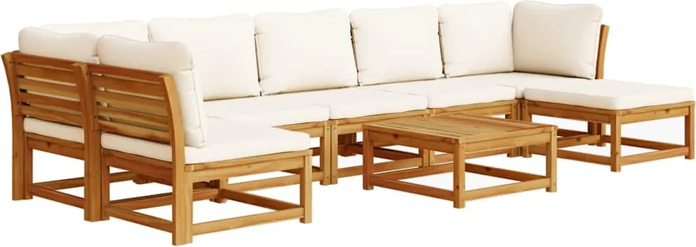 vidaXL 8 részes tömör akácfa kerti ülőgarnitúra párnákkal