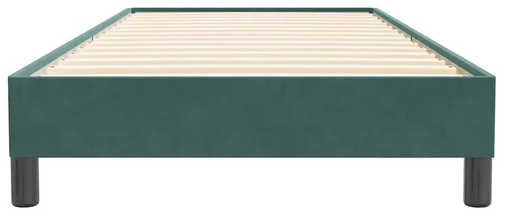 sötétzöld bársony rugós ágy matrac nélkül 80x220 cm