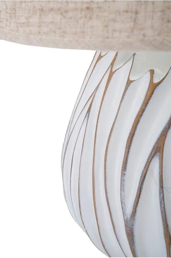 Bézs asztali lámpa textil búrával (magasság 48 cm) Honduras – Mauro Ferretti