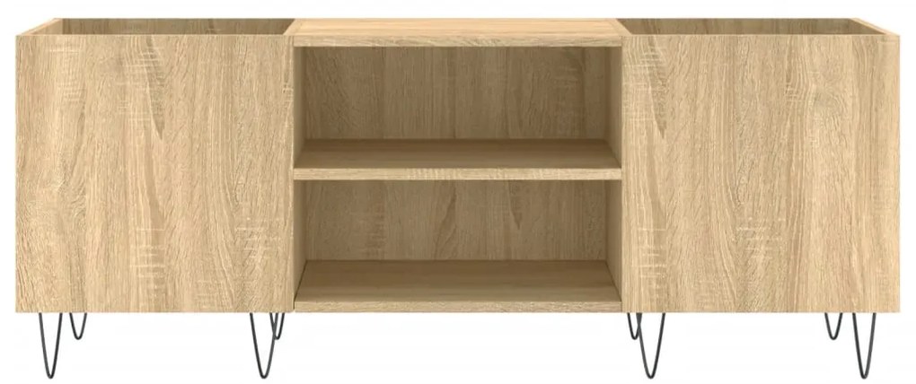 sonoma tölgy színű szerelt fa hanglemezszekrény 121x38x48 cm