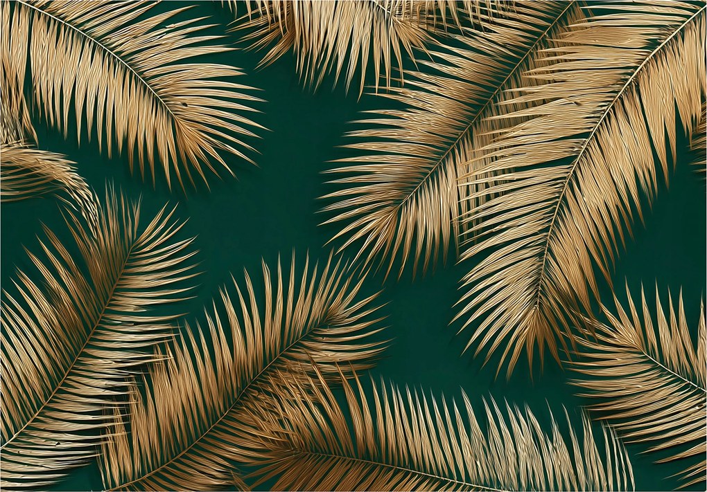 Fotótapéta Levelek Glamour Zöld Hálószoba Nappali Tapéta Flizelina 250x175