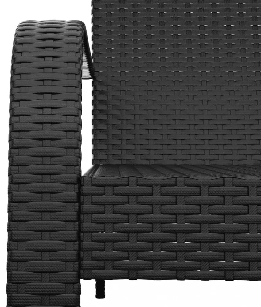 fekete polyrattan kerti adirondack szék