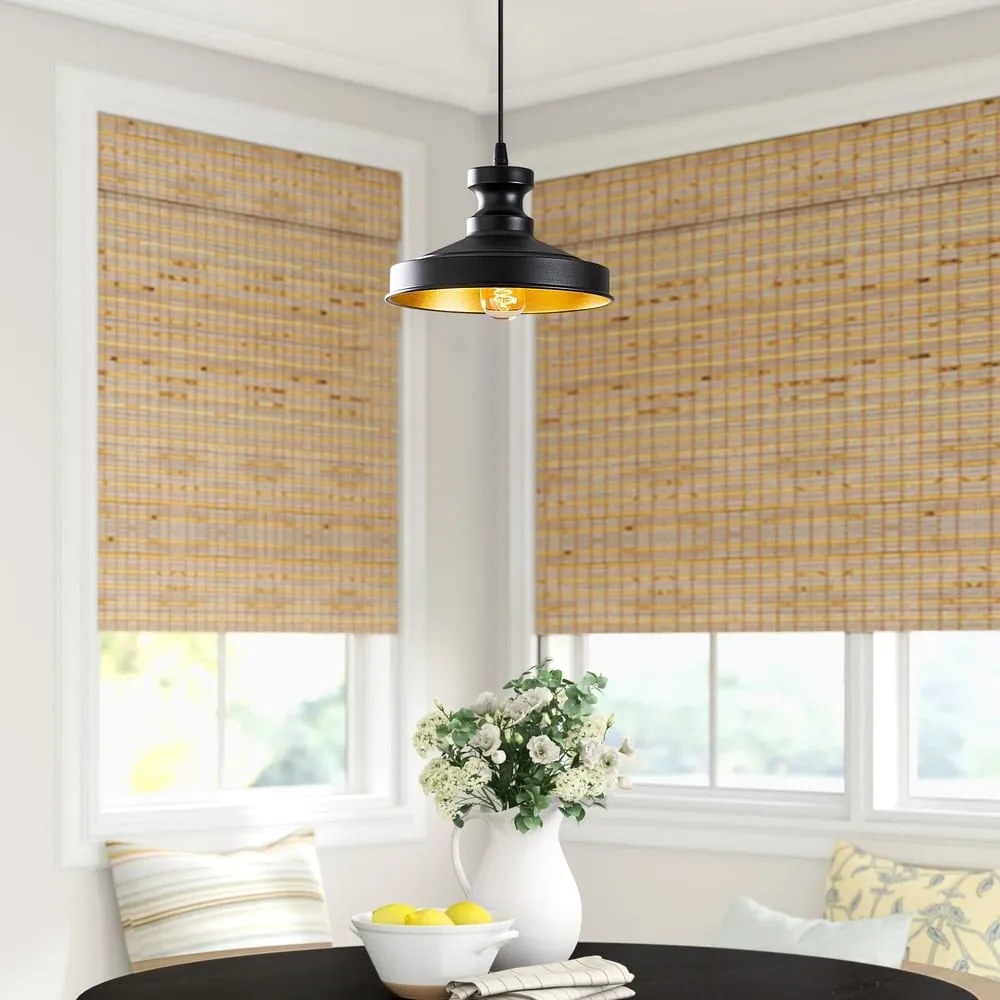 Fekete függőlámpa fém búrával ø 22 cm Berceste – Opviq lights