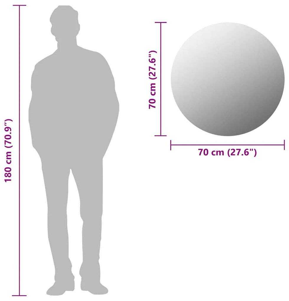 kör alakú tükör 70 cm