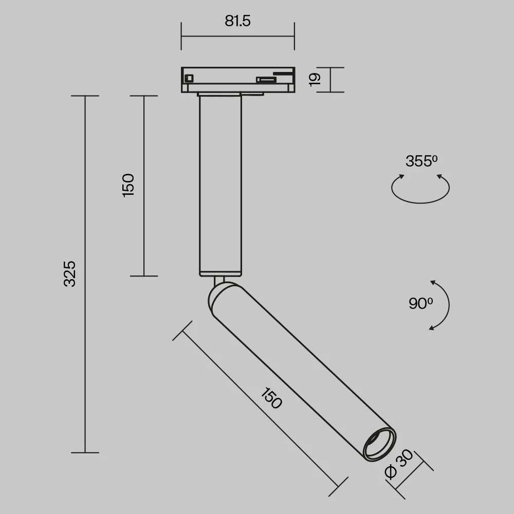 TR142-1-6W3K-BS Focus Dual Alumínium Sín lámpafej Sárgaréz Színű LED 6 W 3000 Kelvin 440 Lumen IP20