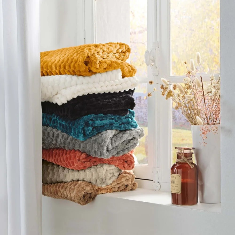 Fekete mikroflanel takaró 125x150 cm Mini Frosty – douceur d'intérieur