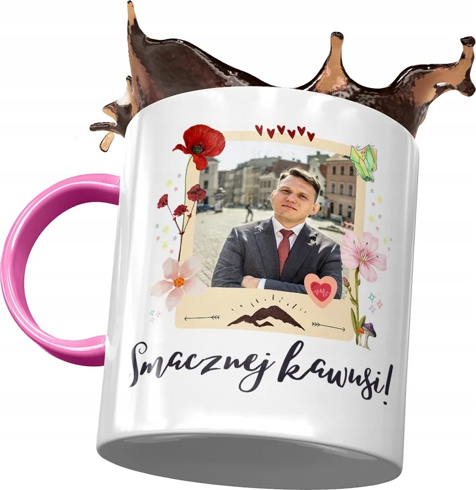 Rózsaszín Bögre Sławomir Mentzen XD Ajándék Nyomtatott Fotóval