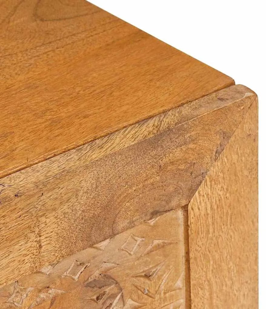 TV szekrény ajtóval Világosbarna 80 x 33 x 46 cm tömör mangófa