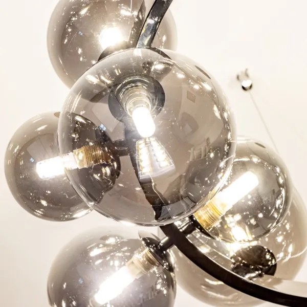 Brilagi - LED Csillár zsinóron MILLA 15xG9/3W/230V fényezett króm/füstös