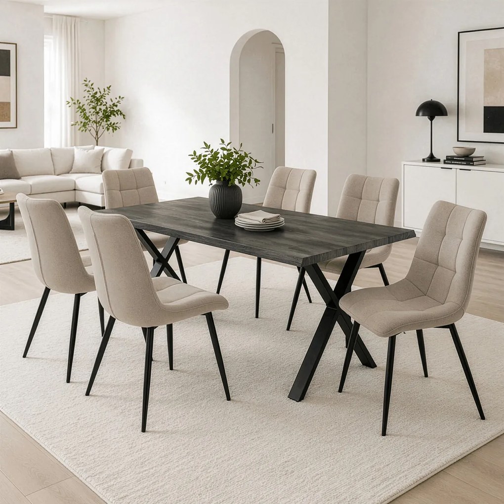 Étkezőasztal 210x100 cm MDF szürke tölgy