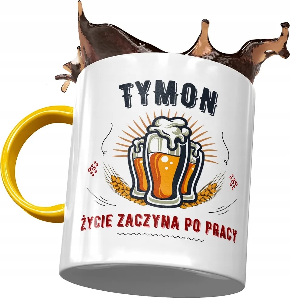 Sárga bögre Timon Barát Kolléga Ajándék Nyomtatott Fotóval