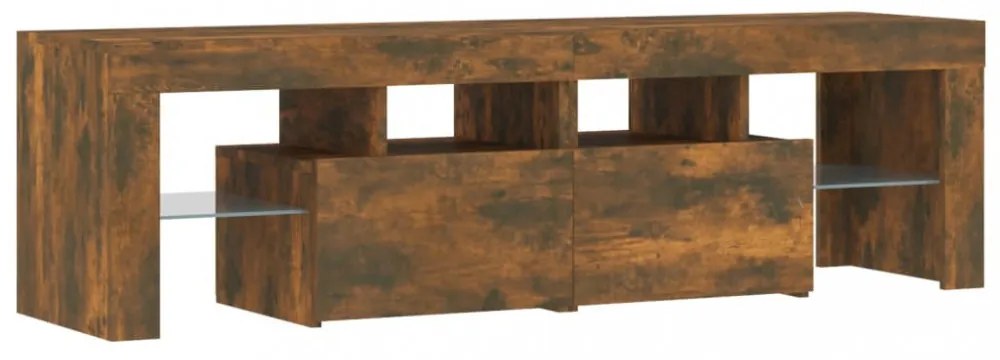 füstös tölgy színű TV-szekrény LED-lámpákkal 140 x 36,5 x 40 cm