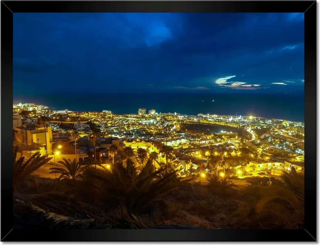 Poszterek keretben 40x30 Éjszakai tájkép Város az éjszakai időszakban