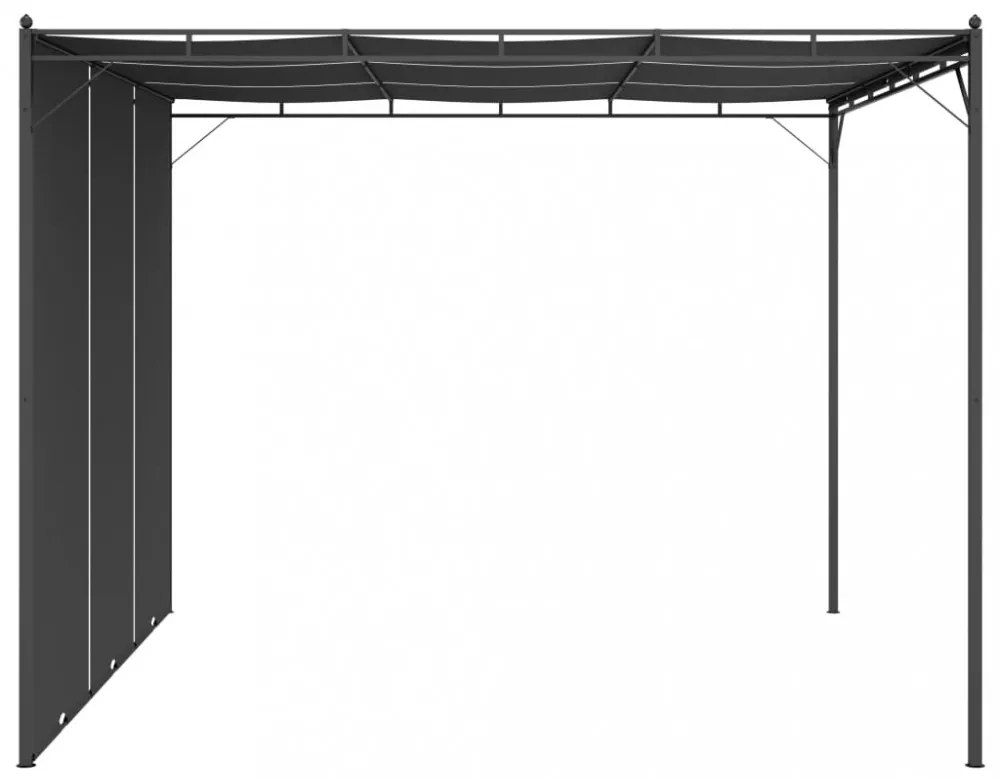 vidaXL antracitszürke kerti pavilon oldalfüggönnyel 3 x 3 x 2,25 m