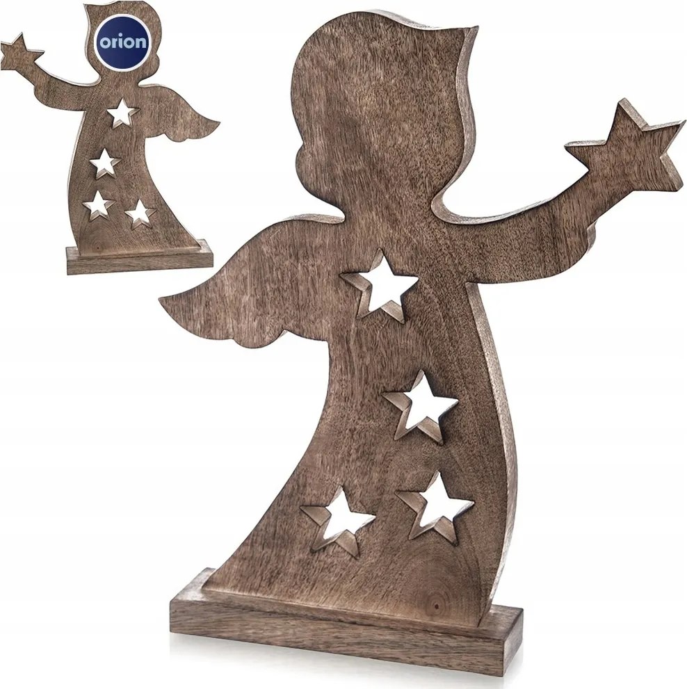 Fa angyal figura angyal dekoratív álló figura 43 cm