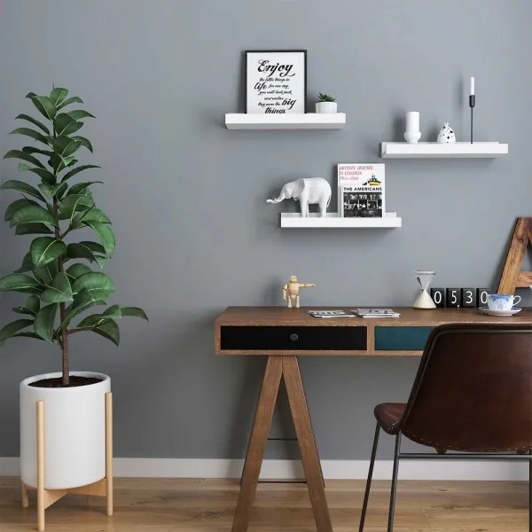 3 darabos SHELFY fali polcszett, fehér