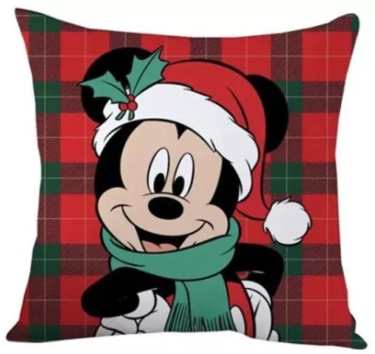 Disney Minnie, Mickey Winter karácsonyi párna, díszpárna 35x35 cm