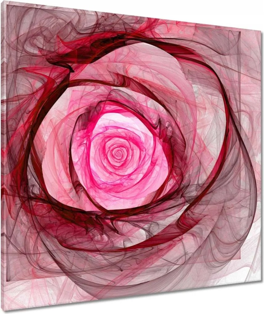 Vászonkép 80x80 Rózsaszín fraktál rózsa
