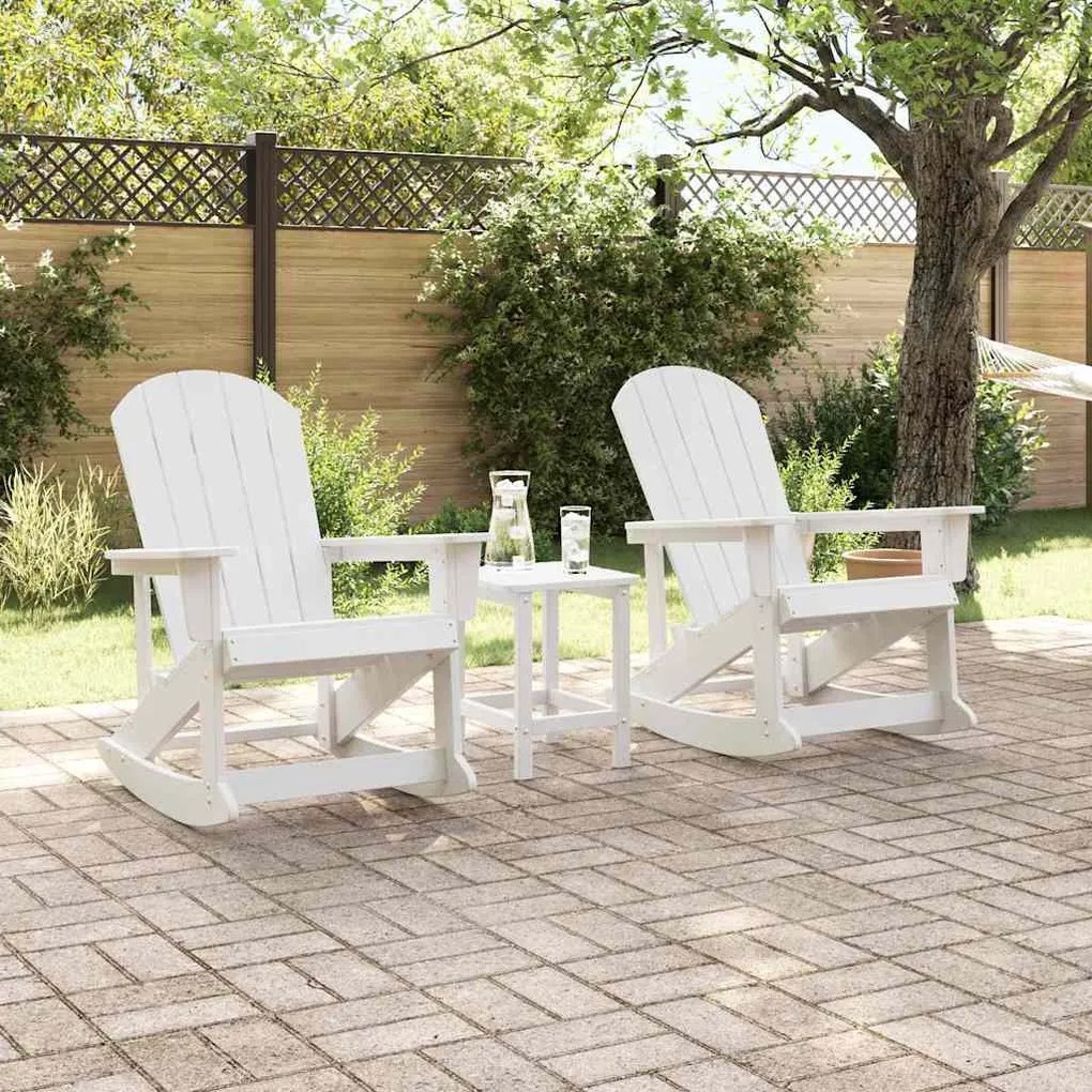 Kerti lounge szett 3 pcs Fehér HDPE