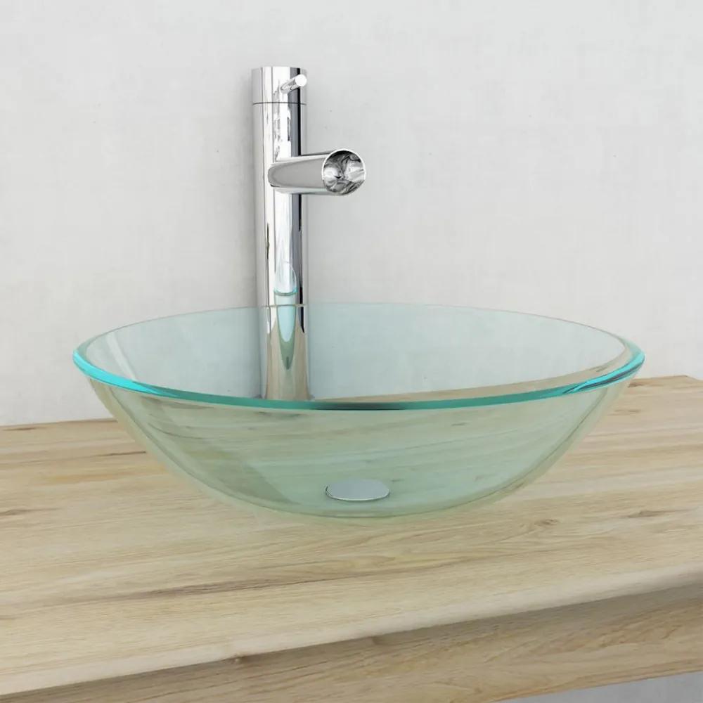 42 cm-es átlátszó edzett üveg mosdókagyló