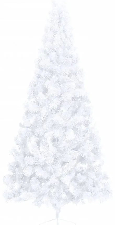 fehér PVC fél műkarácsonyfa állvánnyal 240 cm