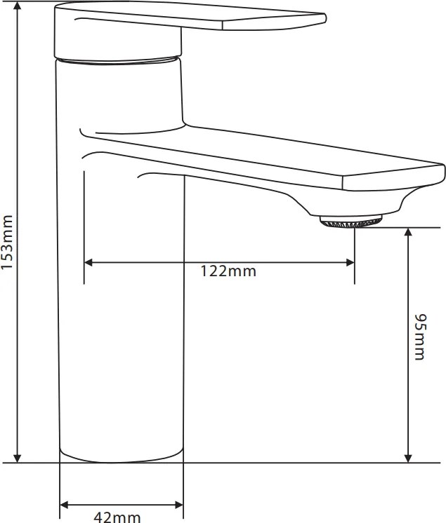 Mexen ZERO - mosdó csaptelep, Fekete, 71100-70