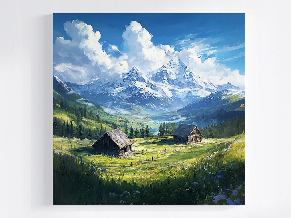 Poszter Lengyel Tátra Hegyek Tisztás Rét Csarnok Völgy 40x40