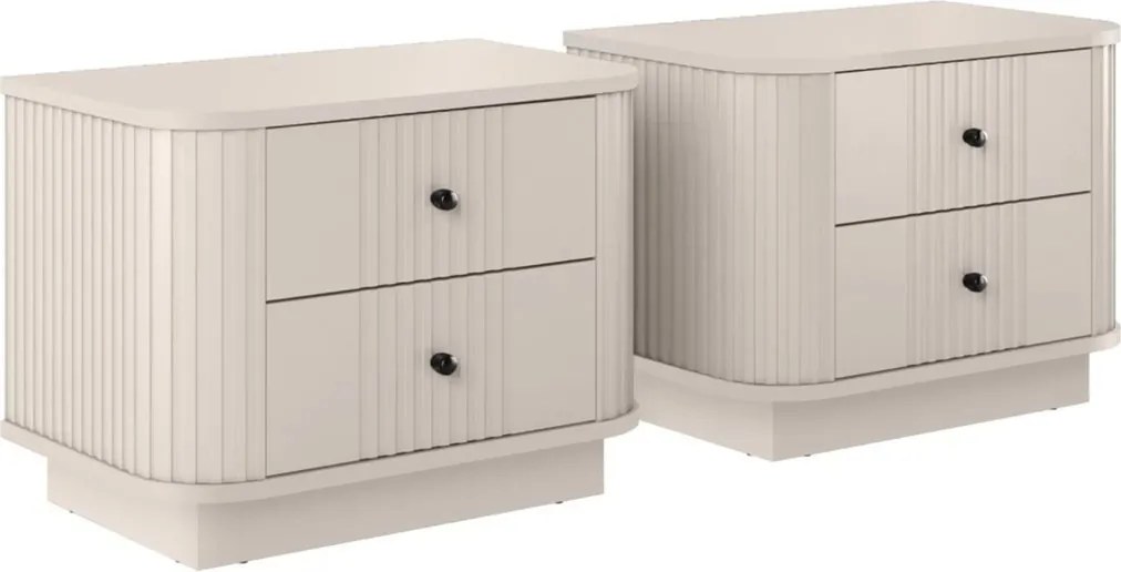 Vesper éjjeliszekrény készlet 2 db-os 56 cm - kasmír / fekete fogantyúk