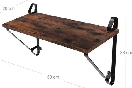 SHELFY 2 darabos fali polc szett, barna/fekete