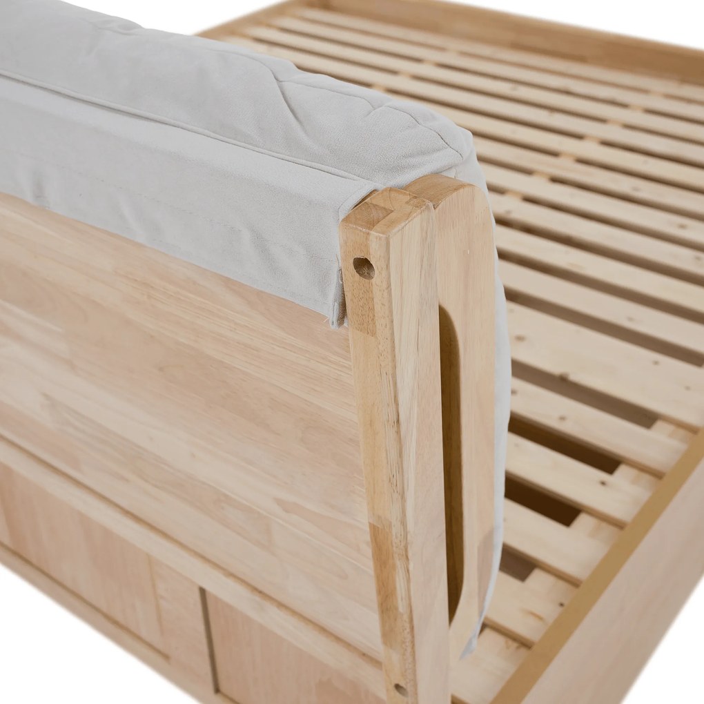 Franciaágy, 160x200, masszív fa, természetes, FLORENCIA