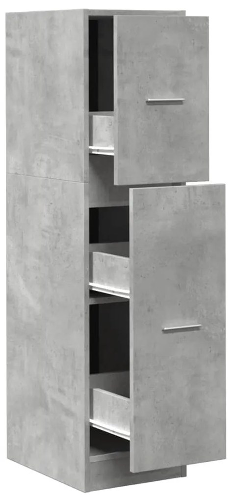 betonszürke szerelt fa patikaszekrény 30 x 41 x 118 cm