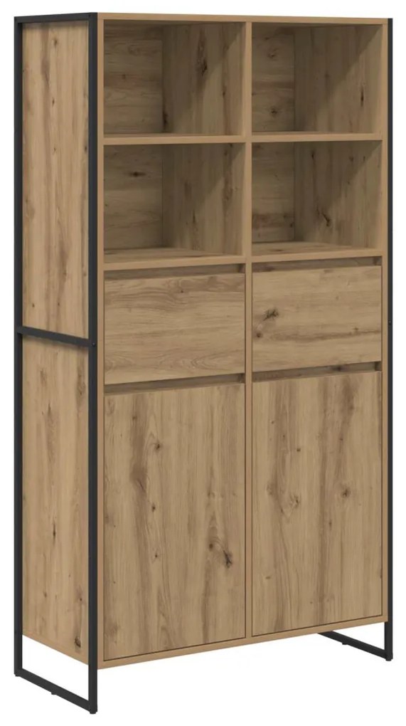 Széf fiókkal 2 pcs Művészi tölgy 81 x 36 x 150.5 cm Faanyag